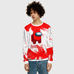 Свитшот мужской Амонг ас красный огонь, цвет: 3D-белый — фото 2