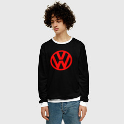 Свитшот мужской Volkswagen red logo, цвет: 3D-белый — фото 2