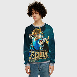Свитшот мужской Zelda - Link, цвет: 3D-меланж — фото 2