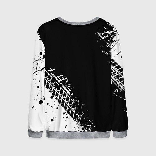 Мужской свитшот Мазда: следы от шин / 3D-Меланж – фото 2