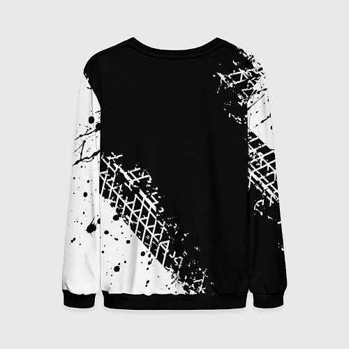 Мужской свитшот Тойота: следы от шин / 3D-Черный – фото 2