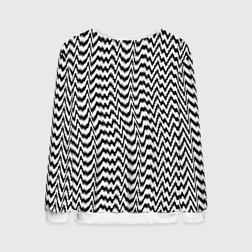 Мужской свитшот Черно-белые кривые / 3D-Белый – фото 2