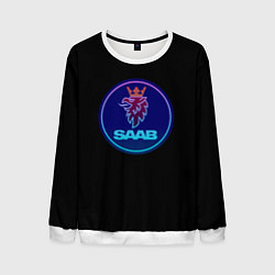 Мужской свитшот Saab logo neon