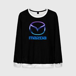 Свитшот мужской Mazda neon logo, цвет: 3D-белый