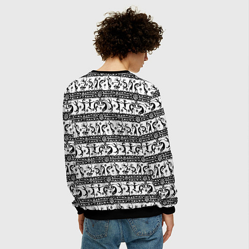 Мужской свитшот Боги индейцев хайда - Кокопелли / 3D-Черный – фото 4