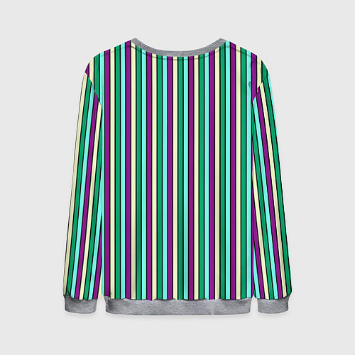 Мужской свитшот Фиолетово-зелёный полосатый / 3D-Меланж – фото 2