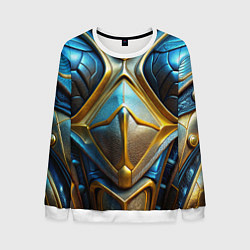 Свитшот мужской Объемная синяя текстурная кожа, цвет: 3D-белый