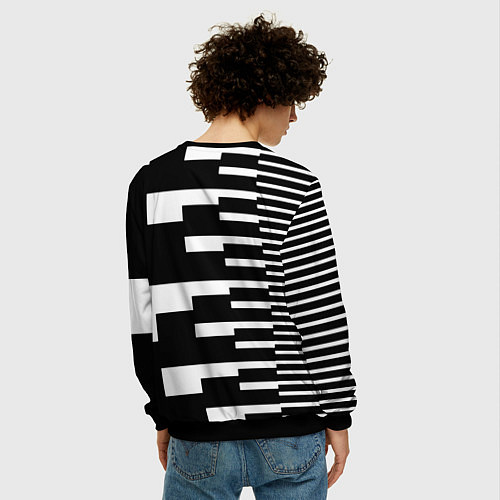 Мужской свитшот Россия геометрия / 3D-Черный – фото 4