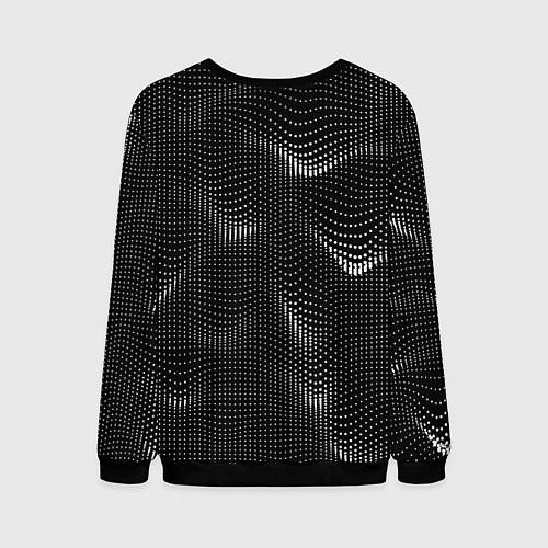 Мужской свитшот Чёрная оптическая иллюзия из точек / 3D-Черный – фото 2