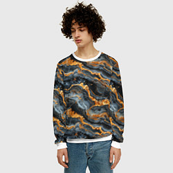 Свитшот мужской Мраморное золото, цвет: 3D-белый — фото 2
