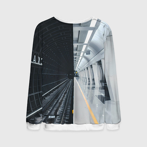 Мужской свитшот Метро Москвы / 3D-Белый – фото 2