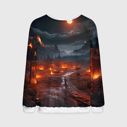 Мужской свитшот Женский PUBG девушка в огне / 3D-Белый – фото 2