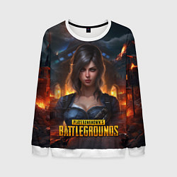 Мужской свитшот Женский PUBG девушка в огне