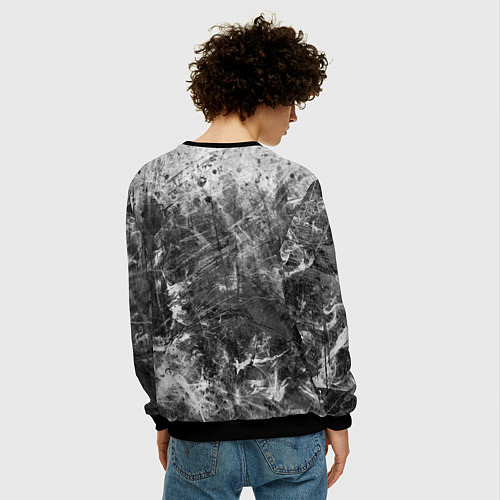 Мужской свитшот Абстракция - серый дым / 3D-Черный – фото 4