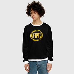 Свитшот мужской FIAT logo yelow, цвет: 3D-белый — фото 2