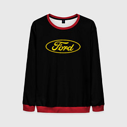 Свитшот мужской Ford logo yellow, цвет: 3D-красный