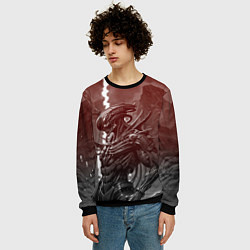 Свитшот мужской Воинствующий ксеноморф, цвет: 3D-черный — фото 2