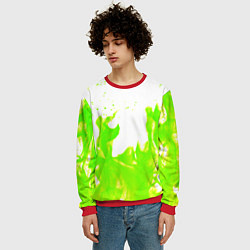 Свитшот мужской Кислотный огонь, цвет: 3D-красный — фото 2