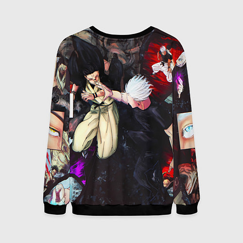 Мужской свитшот Сукуна против годжо в цвете - Магическая битва / 3D-Черный – фото 2