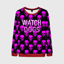 Свитшот мужской Watch dogs neon skull, цвет: 3D-красный