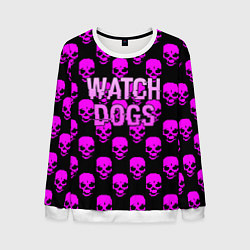 Свитшот мужской Watch dogs neon skull, цвет: 3D-белый