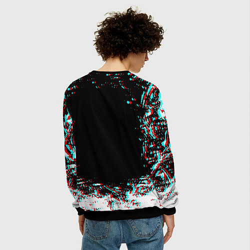 Мужской свитшот Российская империя герб глитч / 3D-Черный – фото 4