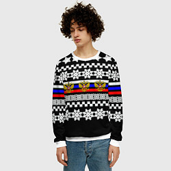 Свитшот мужской Rusiia winter pattern, цвет: 3D-белый — фото 2