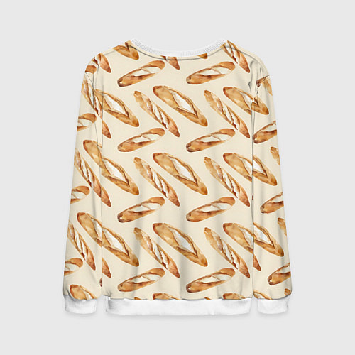 Мужской свитшот The baguette pattern / 3D-Белый – фото 2