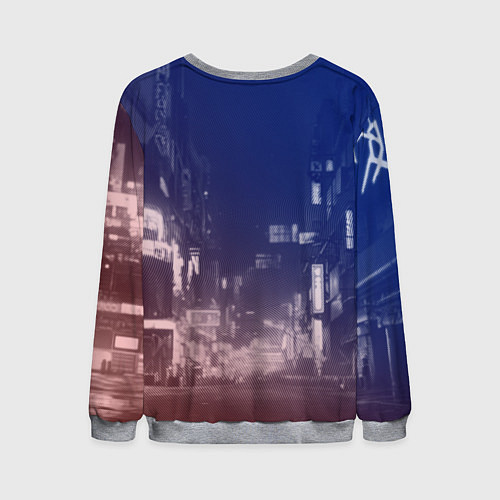 Мужской свитшот Девушка-киборг в футуристичной броне / 3D-Меланж – фото 2