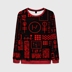 Свитшот мужской Twenty one pilots pattern rock, цвет: 3D-красный