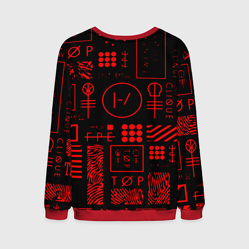 Мужской свитшот Twenty one pilots pattern rock / 3D-Красный – фото 2