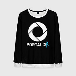 Свитшот мужской Portal2 logo game, цвет: 3D-белый