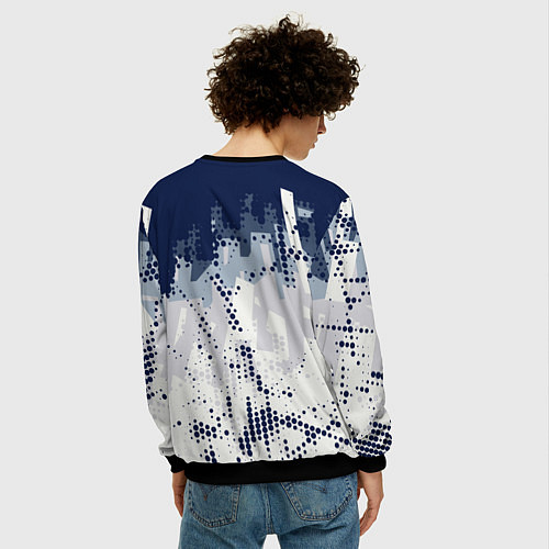 Мужской свитшот Яркий абстрактный узор для спорта / 3D-Черный – фото 4