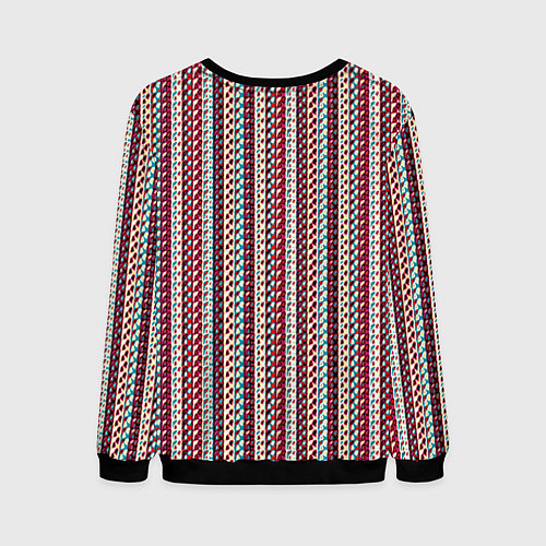 Мужской свитшот Разноцветные полосы-узоры / 3D-Черный – фото 2