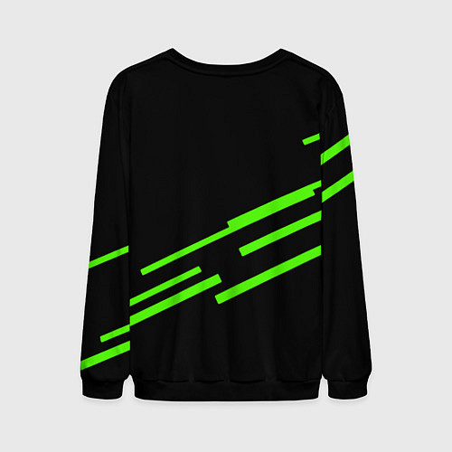 Мужской свитшот Razer line green / 3D-Черный – фото 2