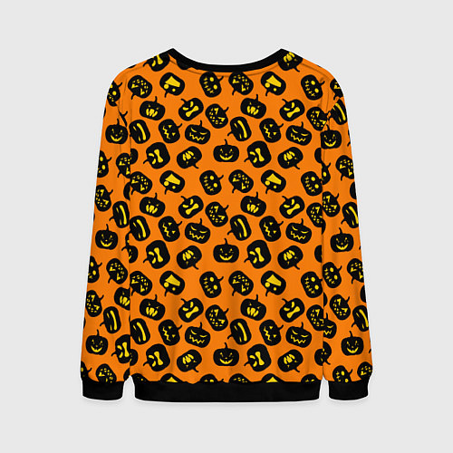 Мужской свитшот Тыквенный хэллоуин узор / 3D-Черный – фото 2