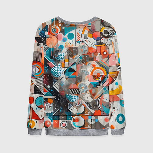 Мужской свитшот Лицо прекрасной девушки - граффити / 3D-Меланж – фото 2