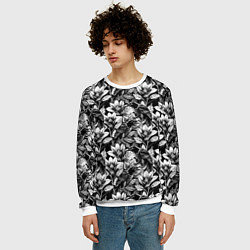 Свитшот мужской Вороны в цветах, цвет: 3D-белый — фото 2