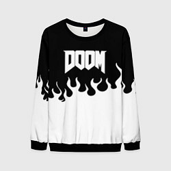 Свитшот мужской Doom fire white, цвет: 3D-черный