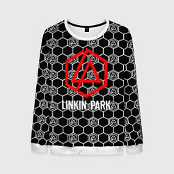 Свитшот мужской Linkin park logo pattern, цвет: 3D-белый