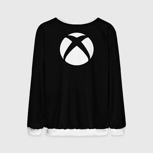 Мужской свитшот X-box logo black / 3D-Белый – фото 2