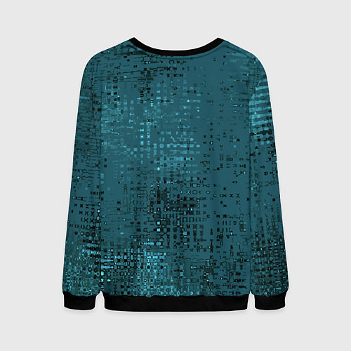 Мужской свитшот Тёмный бирюзовый абстракция однотонный / 3D-Черный – фото 2