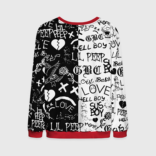Мужской свитшот Lii Peep pattern rap / 3D-Красный – фото 2