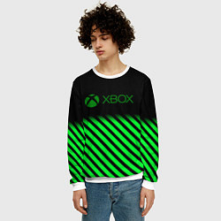 Свитшот мужской Xbox line green, цвет: 3D-белый — фото 2