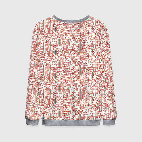 Мужской свитшот Дудл мужчина дарит сердце / 3D-Меланж – фото 2