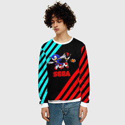 Свитшот мужской Sonic sega geometry, цвет: 3D-белый — фото 2