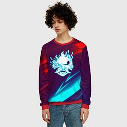 Свитшот мужской Samurai geometry stripes neon, цвет: 3D-красный — фото 2