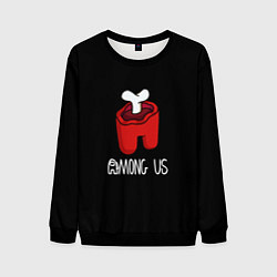 Свитшот мужской Among us logo red, цвет: 3D-черный