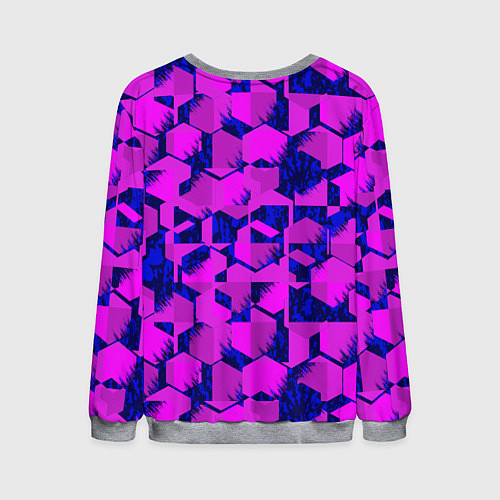 Мужской свитшот Абстракция темно фиолетовый геометрический фон / 3D-Меланж – фото 2