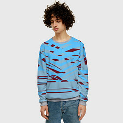 Свитшот мужской Геометрическая абстракция сине голубого цвета, цвет: 3D-меланж — фото 2